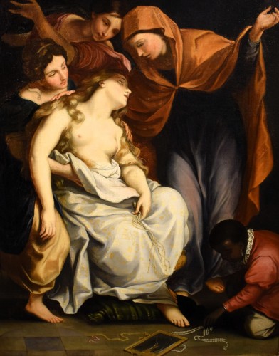 Tableaux et dessins Tableaux XIXe siècle - La Madeleine en extase - Artiste du XIXe siècle signé en bas à gauche